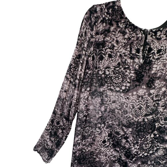 J Jill Dress S P Black Velvet Burnout Party Holiday NYE Mod Whimsigoth Cocktail - Picture 3 of 16